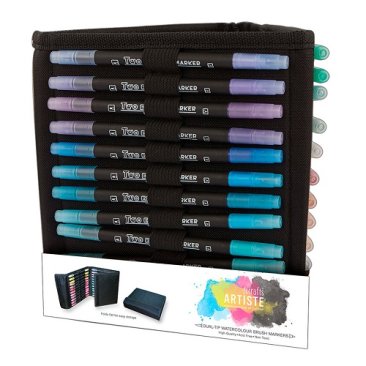 Docrafts®Artiste Watercolour Dual-Tip Pens & Caddy Set