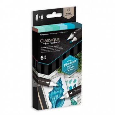 Spectrum Noir™ Classique Dual Tip Marker Pen Set, 6pcs - Turquoises