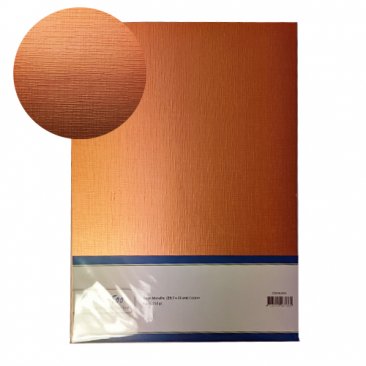 Crafts Too Ltd® Linen Effect Metallic A4 Card Pack - Copper Gold