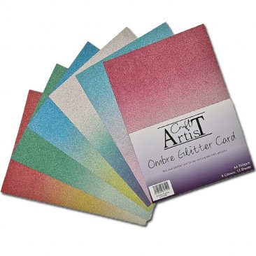 Craft Artist® A4 Ombre Glitter Card Non-shedding 12pk