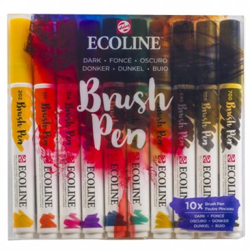Ecoline® Brush Pen Set (10 pk) - Dark