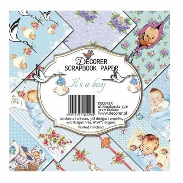 Decorer® 6 x 6 Scrapbook Paper Pack (24 pcs) - It's a Boy