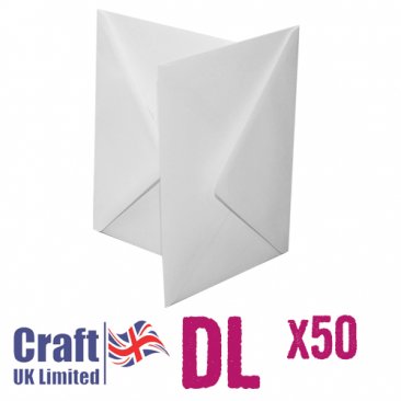 Craft UK© Ltd - DL White Envelopes - 50 pk