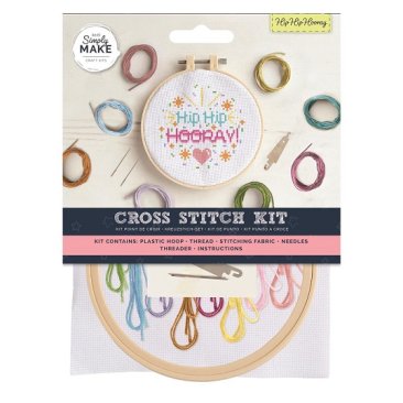 Docrafts® Simply Make Cross Stitch Kit - Hip Hip Hooray