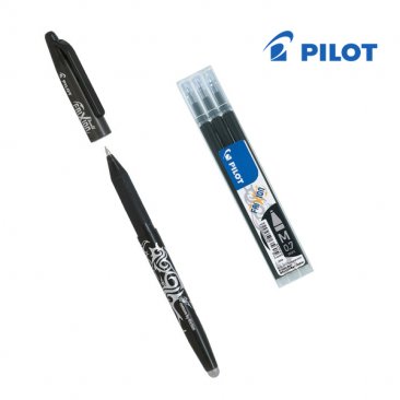 Pilot FriXion© Gel Black Ink Roller Pen, Medium Tip Inc. 3 Refill Cartridges!