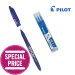 Pilot FriXion© Gel Blue Ink Roller Pen, Medium Tip Inc. 3 Refill Cartridges!